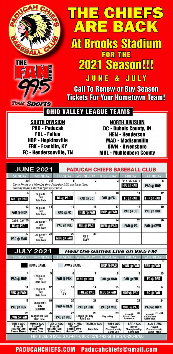 Paducah Chiefs Schedule